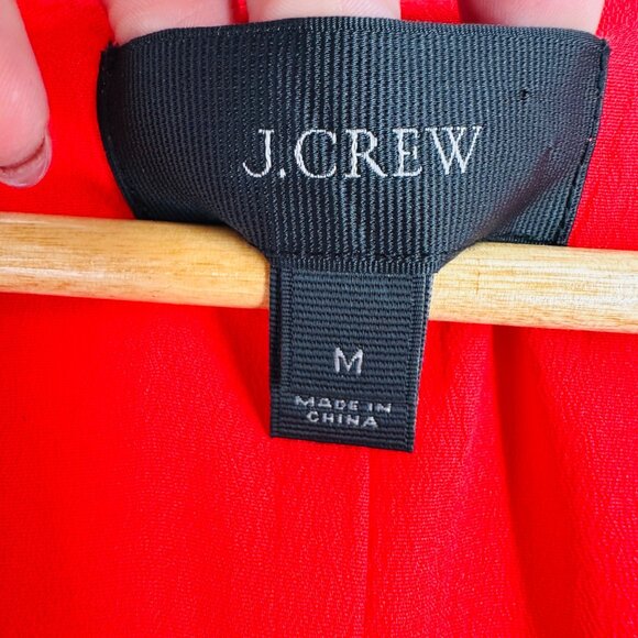 J.Crew Womens Poppy Red Sleeveless V-Neck Flounce Hem Swing Dress Size M - Picture 9 of 9
